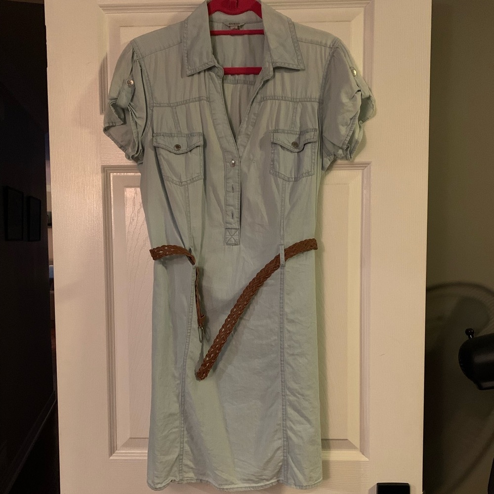Guess Light denim dress with belt